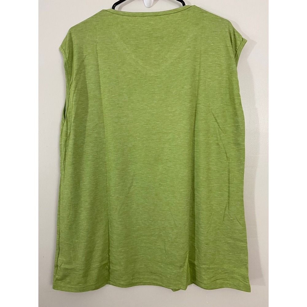 Graphic Tee Women XXL Green Its Fine Im Fine Everything Is Fine Cat - Picture 3 of 6